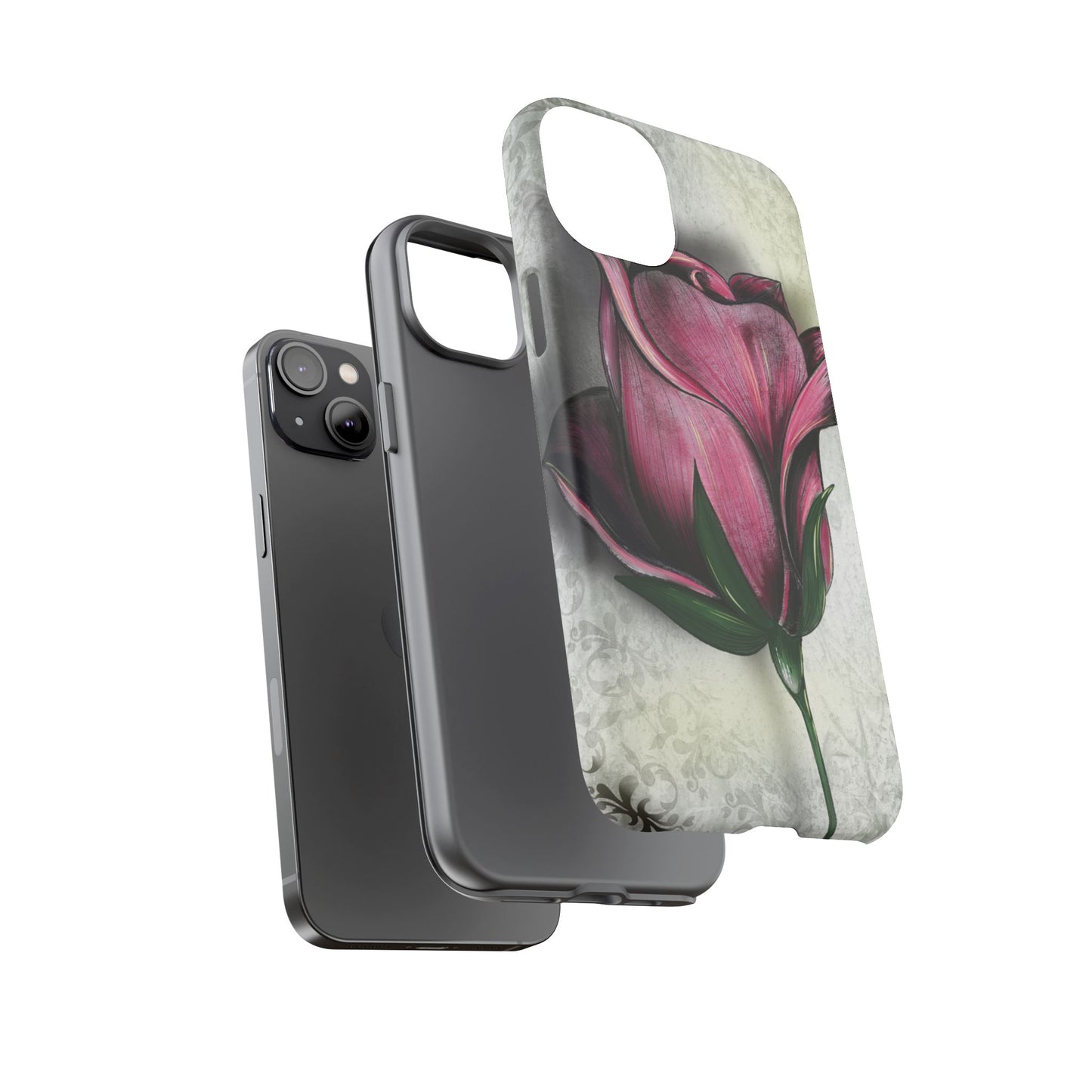 Rose Phone Case – Tough Cases, Floral Phone Cover, Gift for Her, Minimalist Design, Nature Lover's Accessory, Birthday Gift Idea