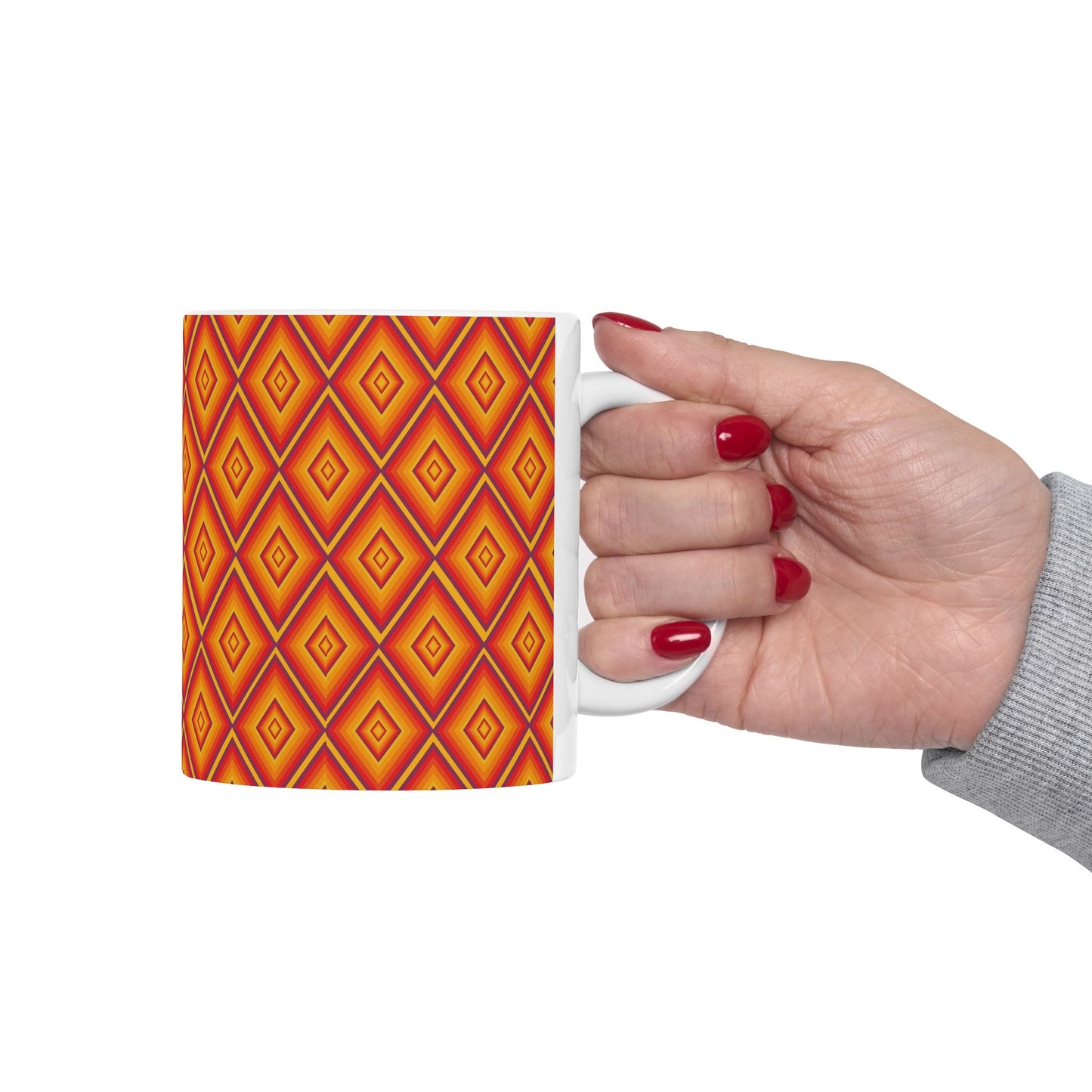 Vibrant Geometric Ceramic Mug - Perfect for Coffee Lovers, Decorative Gift, Kitchen Decor, Birthdays, and Festive Occasions