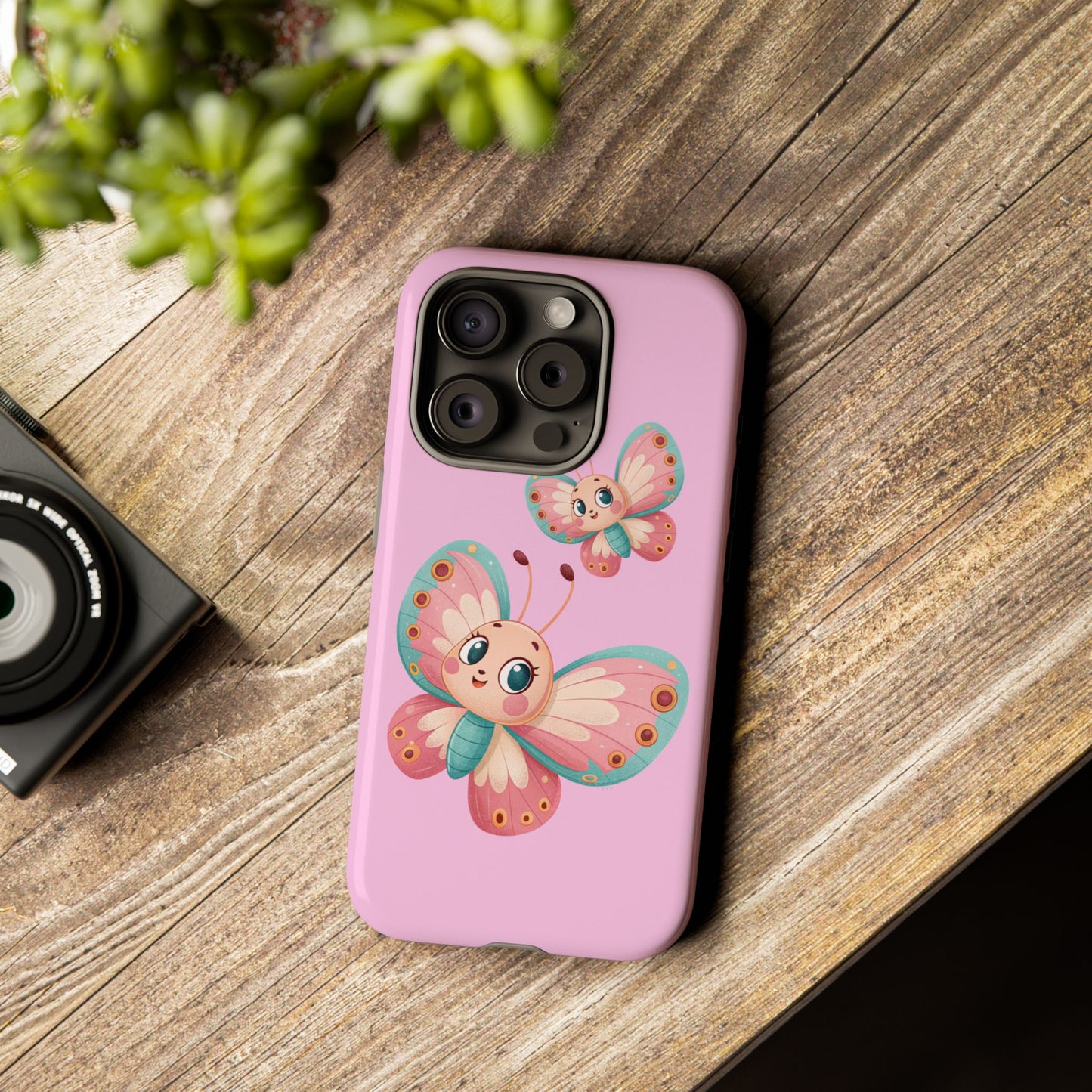 Cute Butterfly Phone Case, Tough Phone Cover, Girly Phone Accessory, Unique Gift for Her, Kids Phone Case, Floral Design Case