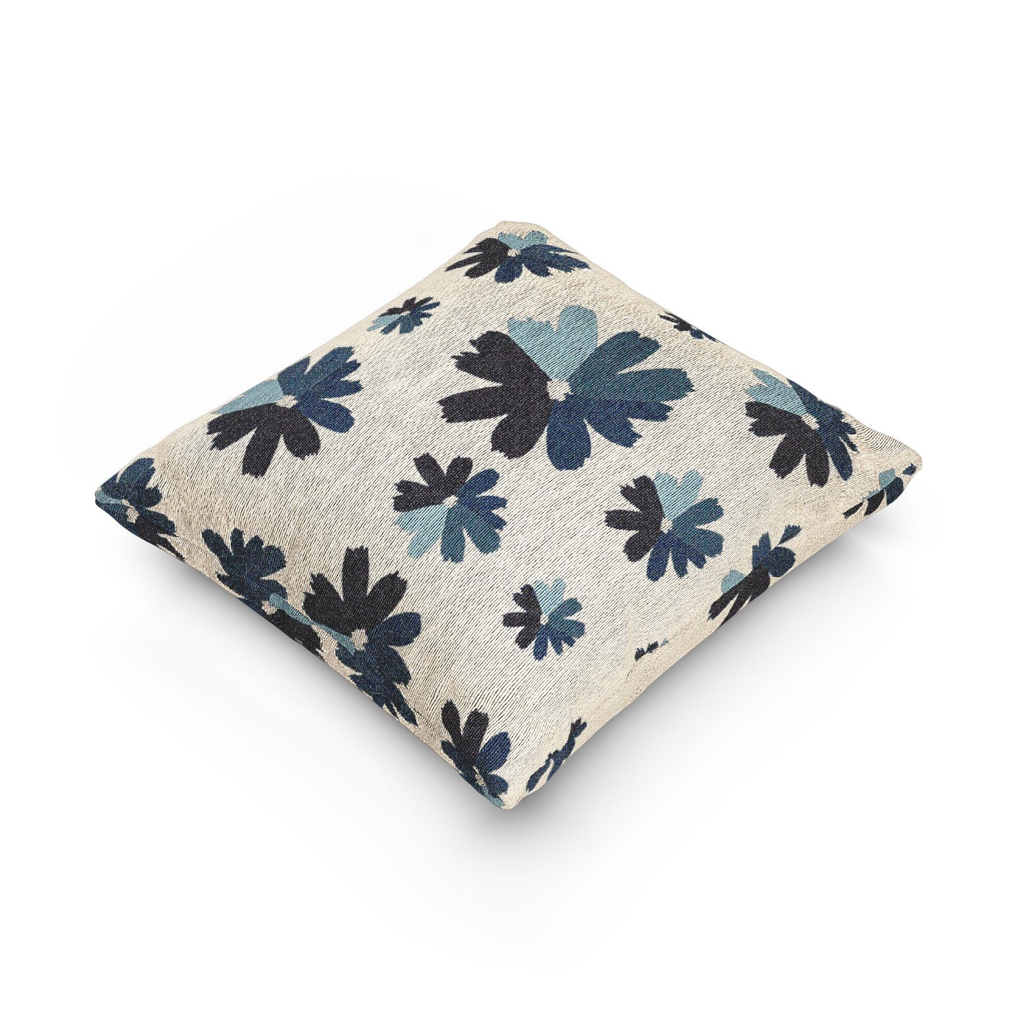 Boho Floral Woven Pillow, Cozy Cushion for Home Décor, Gift for Housewarming, Modern Accent for Living Room, Decorative Throw Pillow