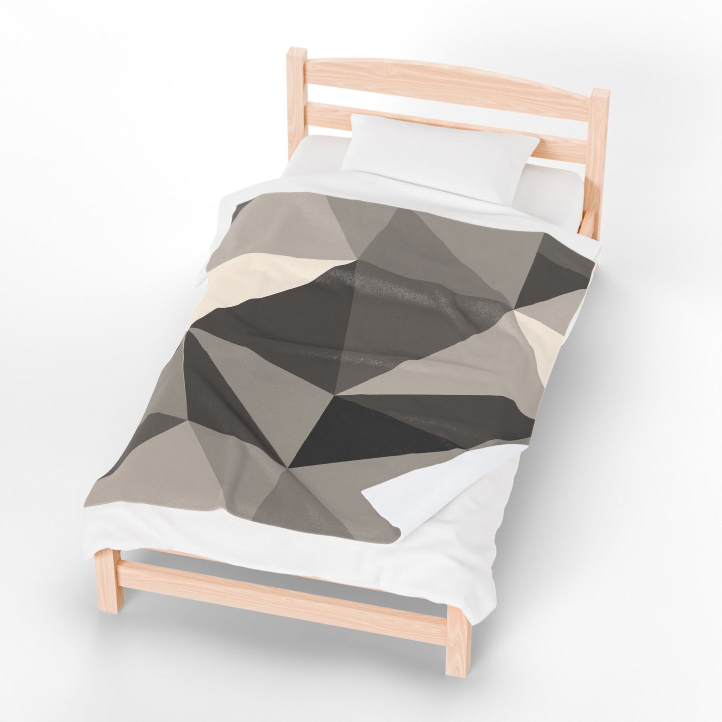 Cozy Geometric Velveteen Plush Blanket | Soft Throw for Home Decor, Gift for Homeowners, Minimalist Design, Perfect for Cozy Nights