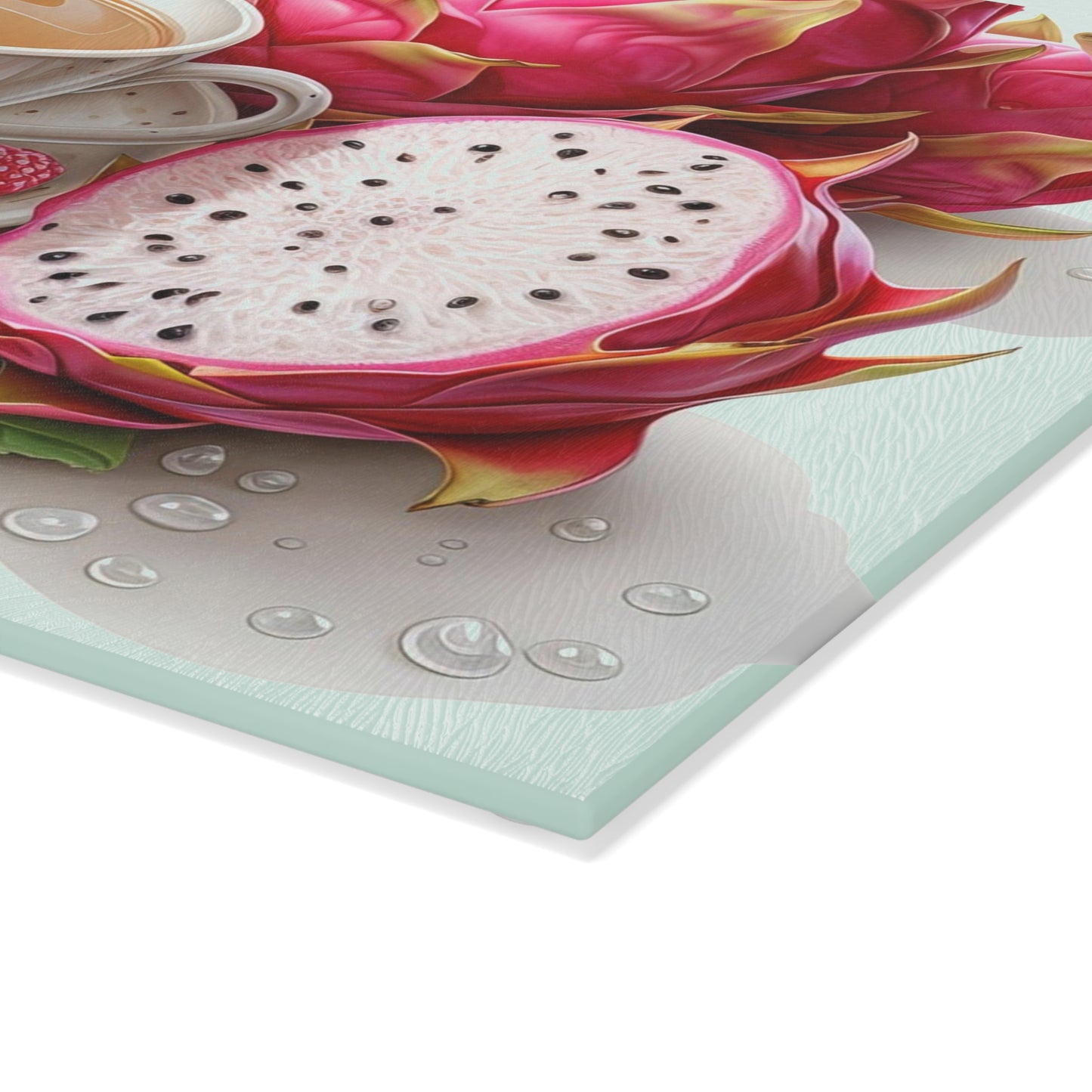Vibrant Dragon Fruit Glass Cutting Board | Kitchen Decor, Gift for Chefs, Home Cooking, Culinary Art, Tropical Kitchen