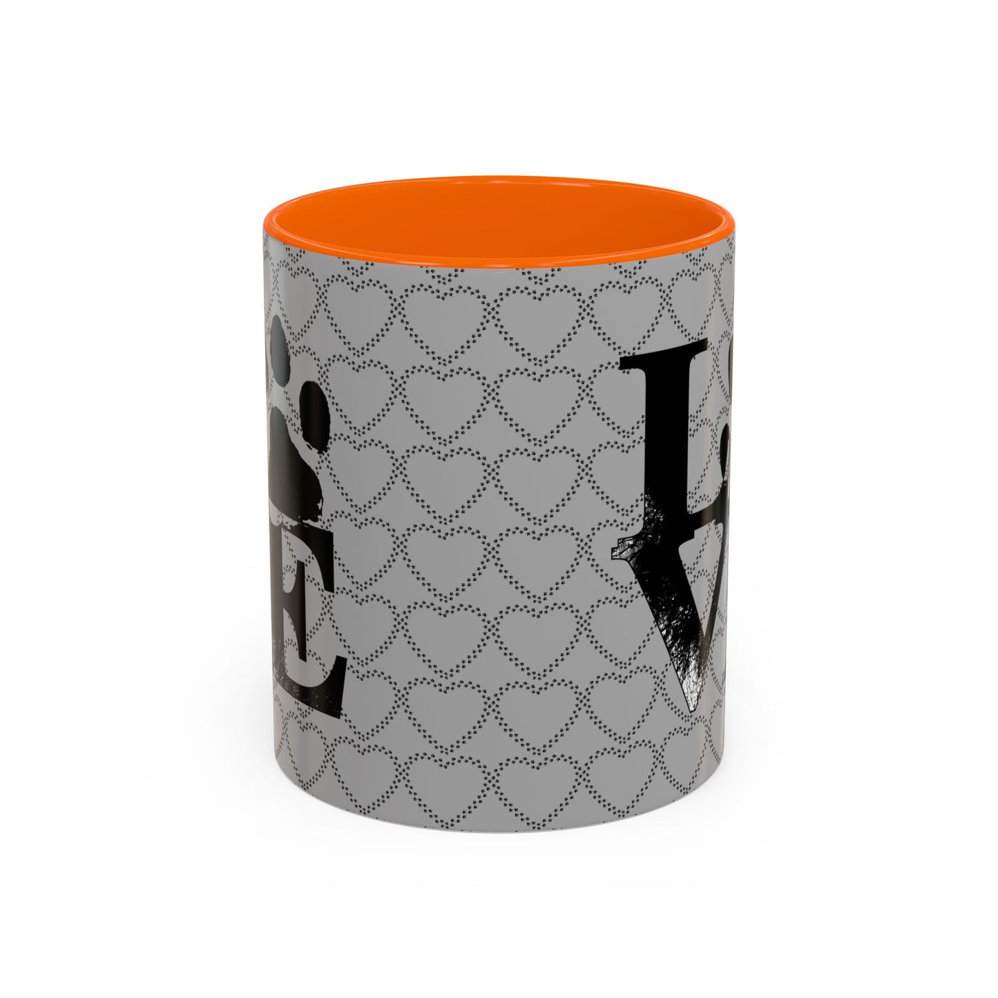 Chic Love Coffee Mug for Pet Lovers, Black Accent Mug, Valentine's Gift, Animal Lover Cup, Perfect for Hot Beverages