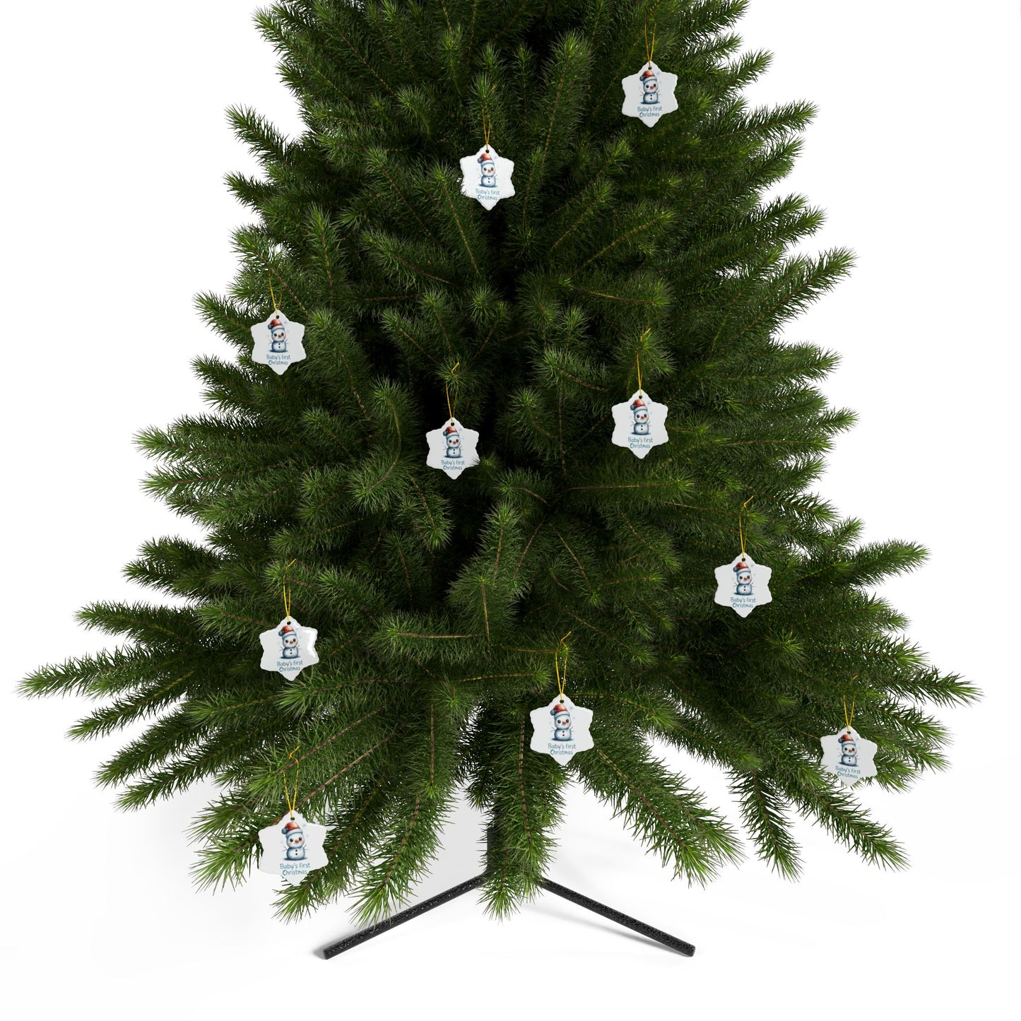 Baby's First Christmas Ceramic Ornaments, Custom Holiday Decor, Perfect for Gifts, Winter Memories, Keepsake Ornaments, Snowman Ornaments