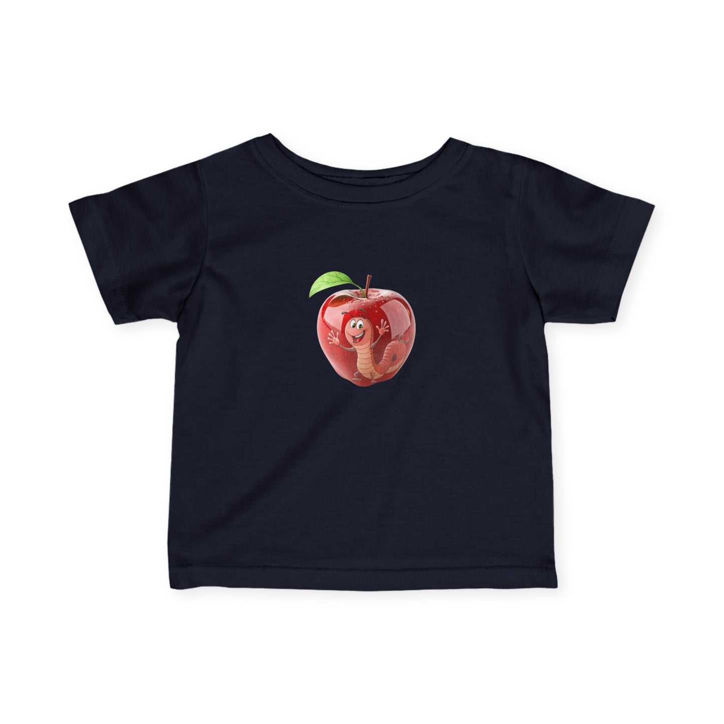 Cute Apple Mouse Infant Tee, Baby Shower Gift, Toddler T-Shirt, Kids Fruit Shirt, Spring Outfit, Playful Everyday Wear