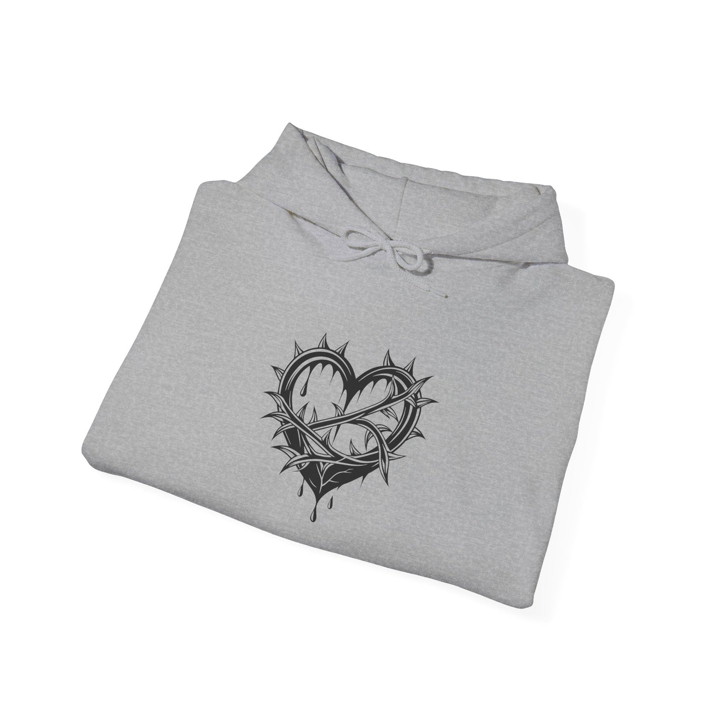 Chic Hooded Sweatshirt with Heart Design - Cozy Streetwear, Perfect Gift for Friends, Casual Style, Empowering Sayings, Unisex Fashion