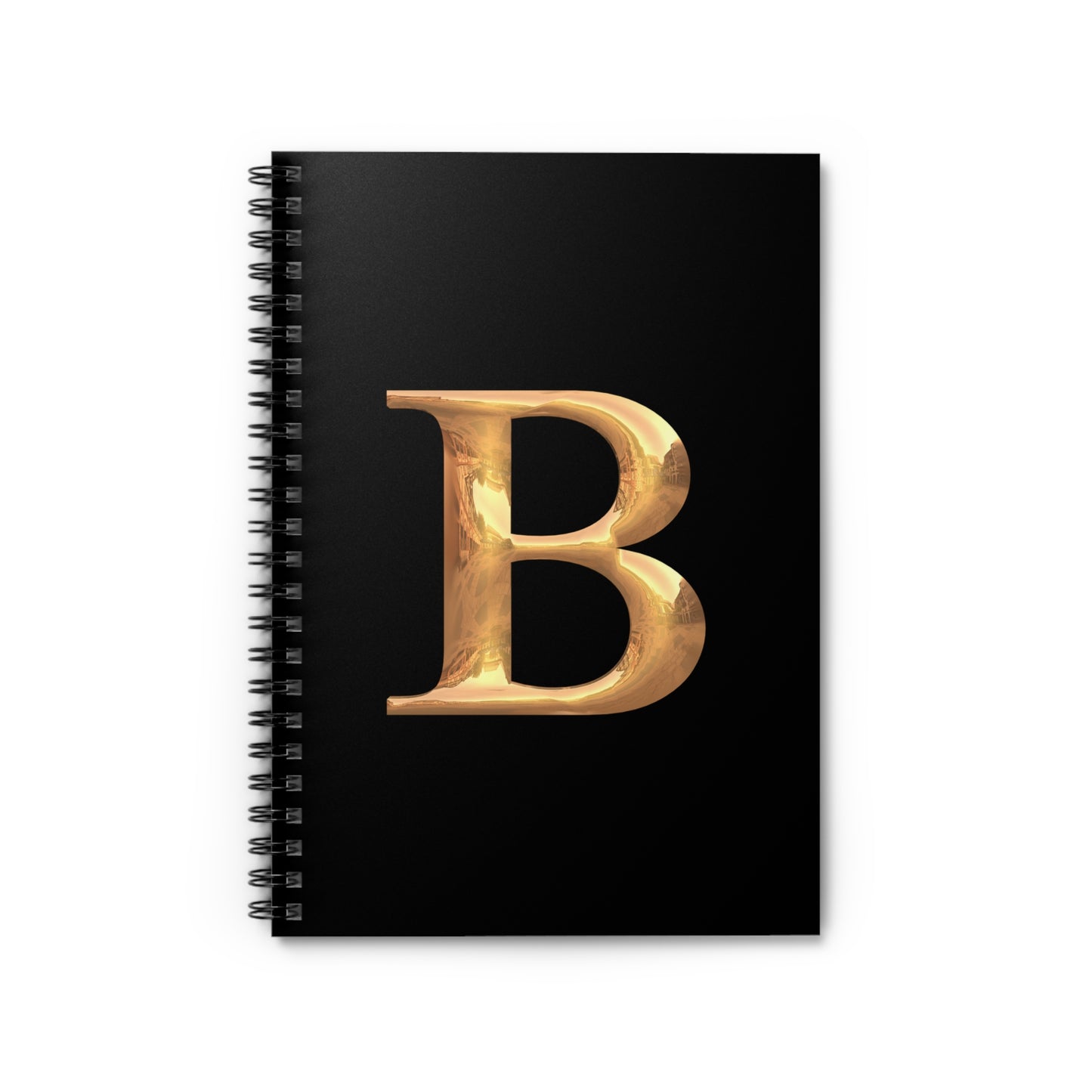 Personalized Gold Letter B Spiral Notebook - Elegant Journaling, Customizable Gift for Students, Writers, and Note-Takers, Stationery, Gift