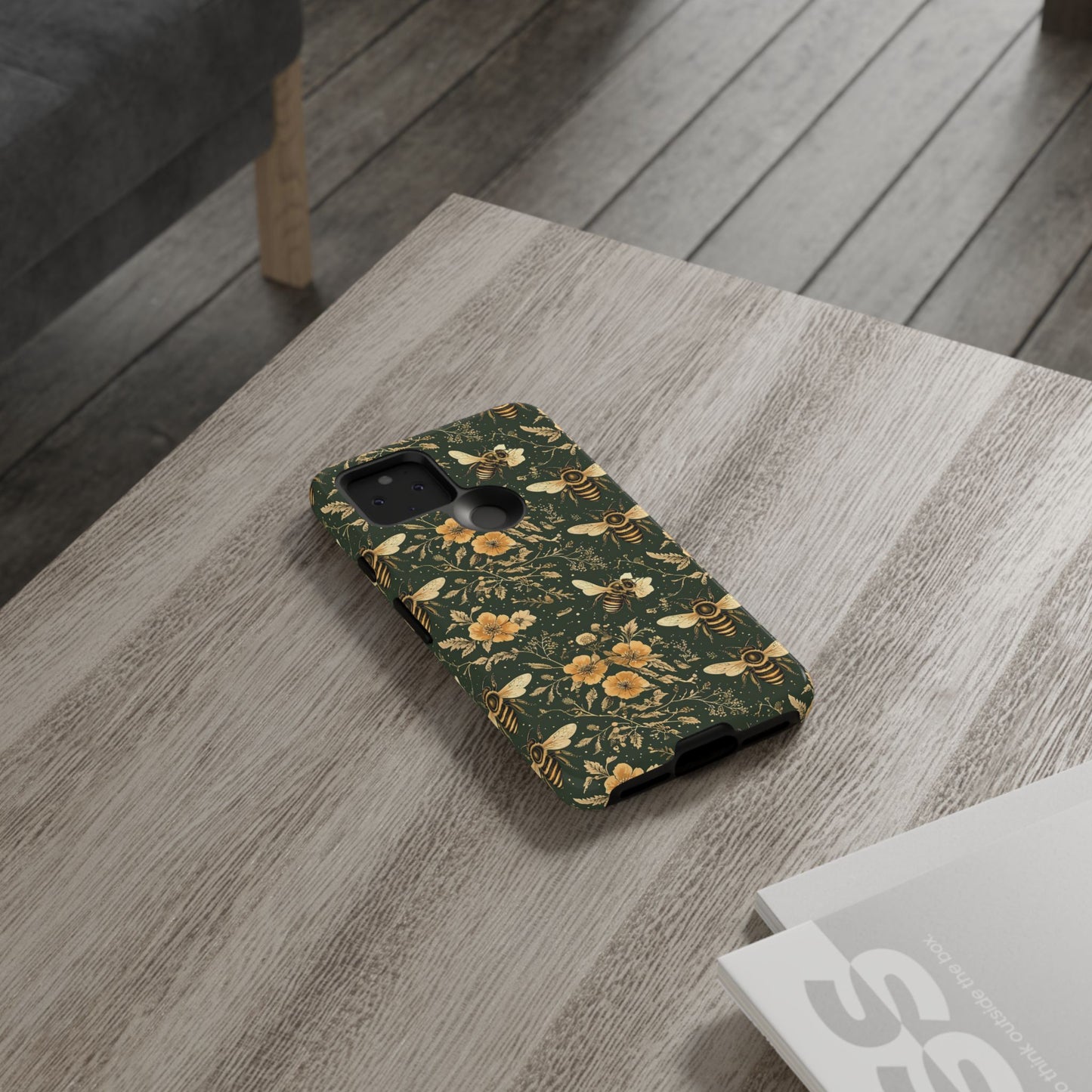 Nature-Inspired Phone Case, Tough Cases for Nature Lovers, Floral Bee Design, Eco-Friendly Gift, Summer Vibes, Trendy Phone Accessory,