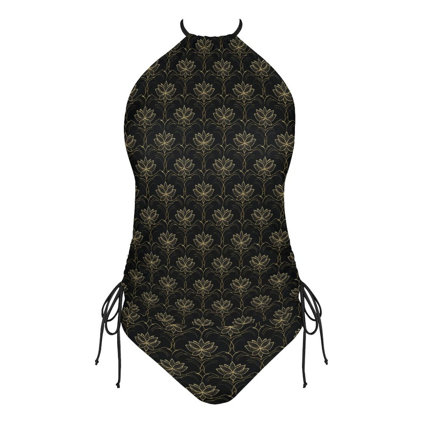 2-Piece Women's Tankini Set with High Neck Halter Top