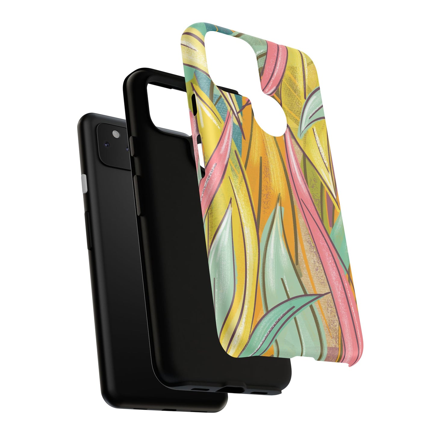 Vibrant Phone Case with Colorful Leaf Design, Tough Cases for Nature Lovers, Eco-Friendly Gift, Summer Vibes, Floral Phone Cover