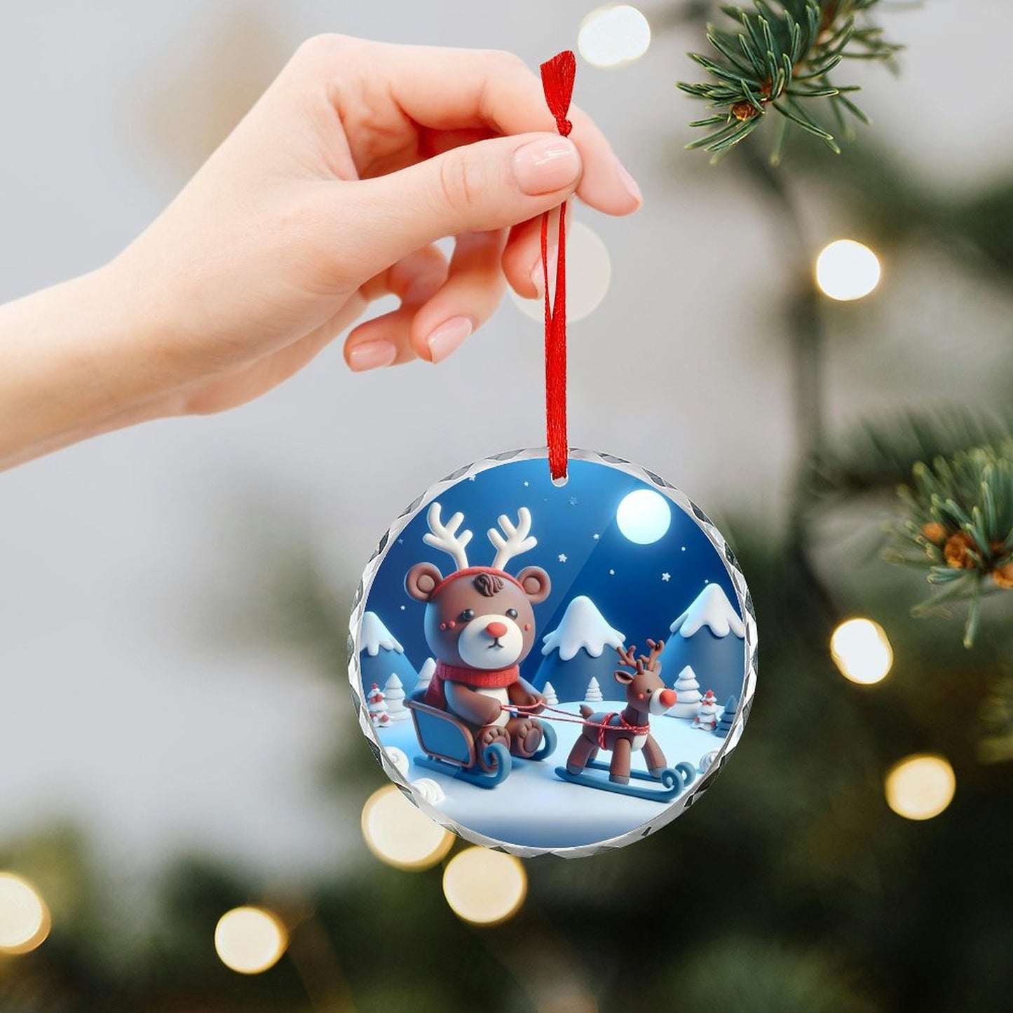 Glass Circular Ornament Pendant