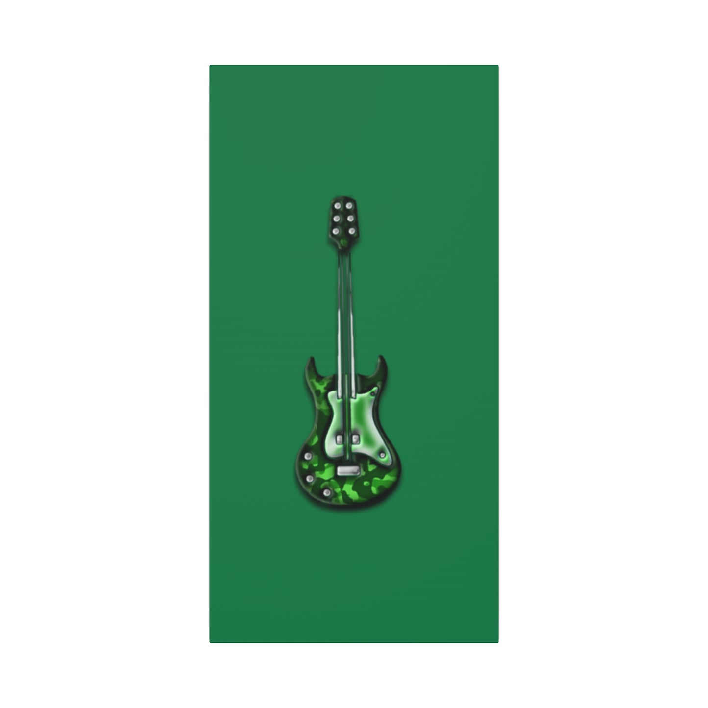 Green Electric Guitar Canvas Art, Music Wall Decor, Rock n Roll Gift, Guitar Lover's Art, Stretched Green Canvas, Home Theater Decor