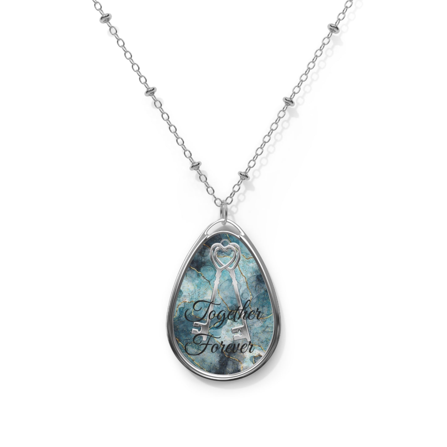 Everlasting Bond Oval Necklace - Together Forever Jewelry, Couples Gift