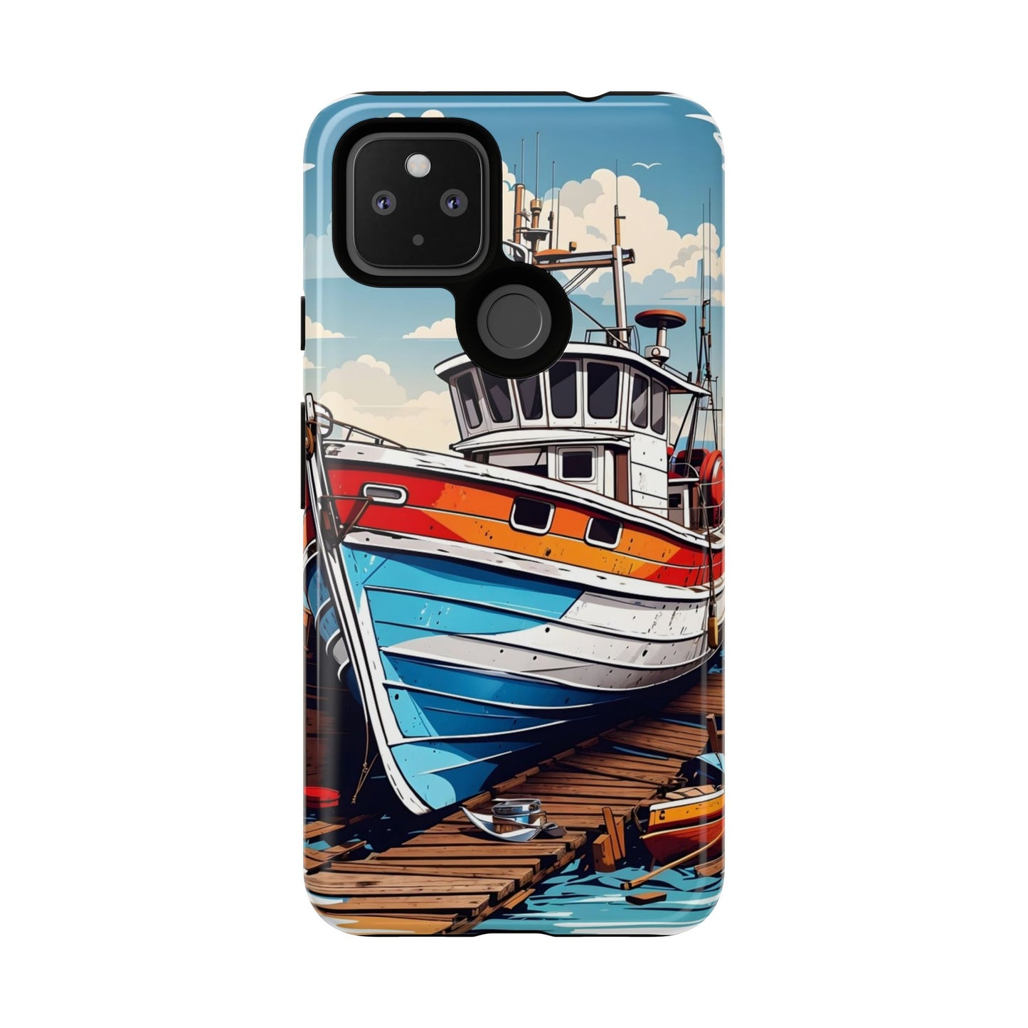 Colorful Fishing Boat Phone Case | Nautical Gift, Marine Design, Coastal Aesthetic, Summer Vibes, Sea Lover's Accessory