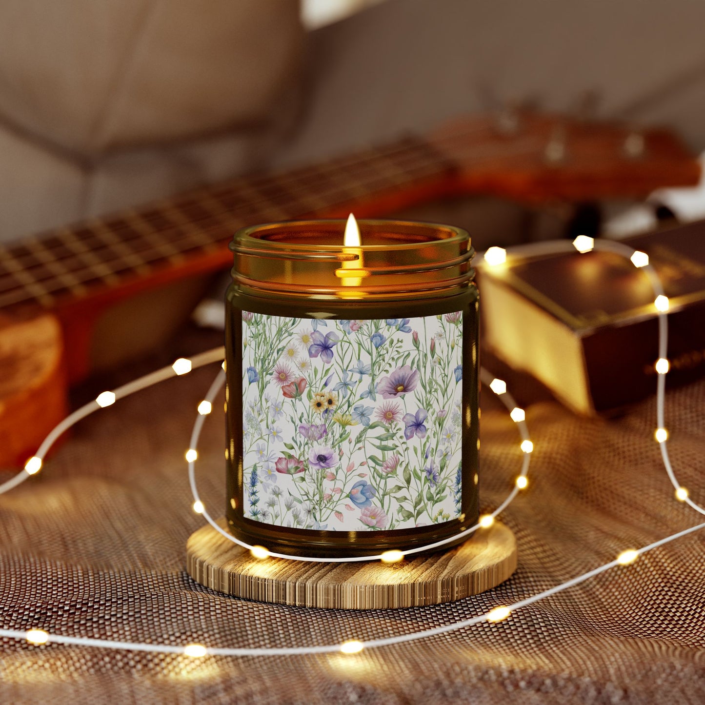 Scented Candles, Coconut Apricot Wax (4oz, 9oz) - Wildflowers
