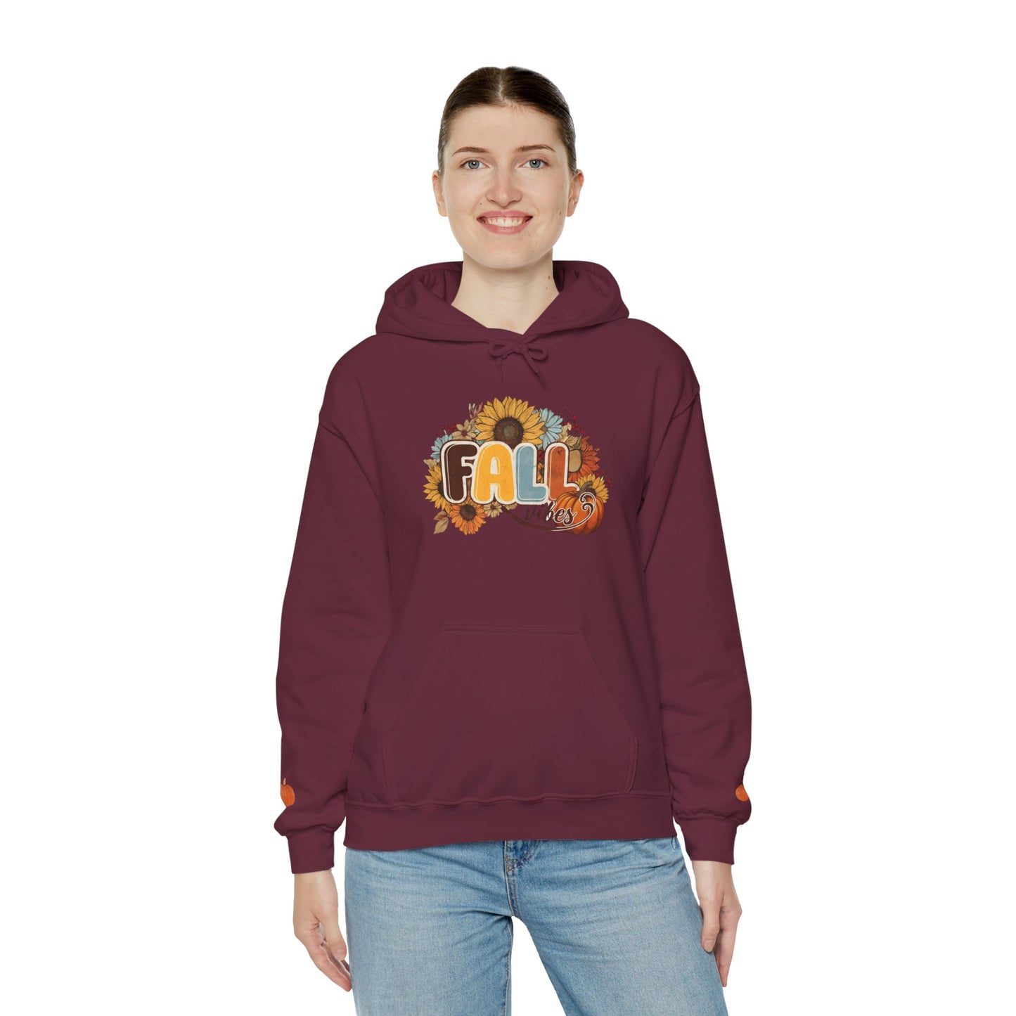 Cozy Fall Vibes Hoodie, Unisex Sweatshirt for Autumn, Pumpkin Design, Perfect for Thanksgiving, Gift for Friends, Seasonal Wear