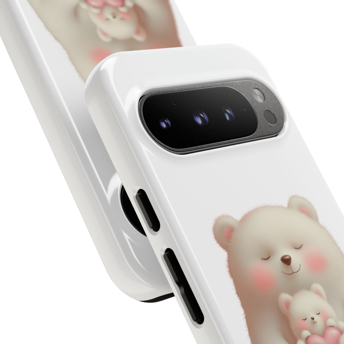 Cute Bear Phone Case, Tough Cases, Animal Lover Gift, Kids Accessories, Mother’s Day, Heartwarming Design