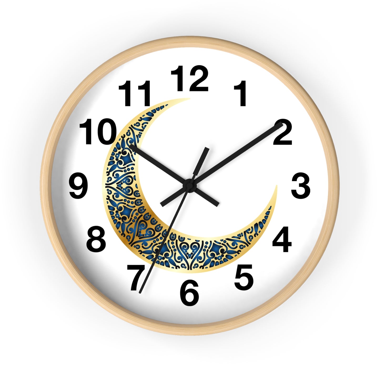 Elegant Boho Moon Phase Wall Clock, Decorative Home Clock, Unique Gift for Home Decor, Wellness, and Spiritual Spaces, Timepiece
