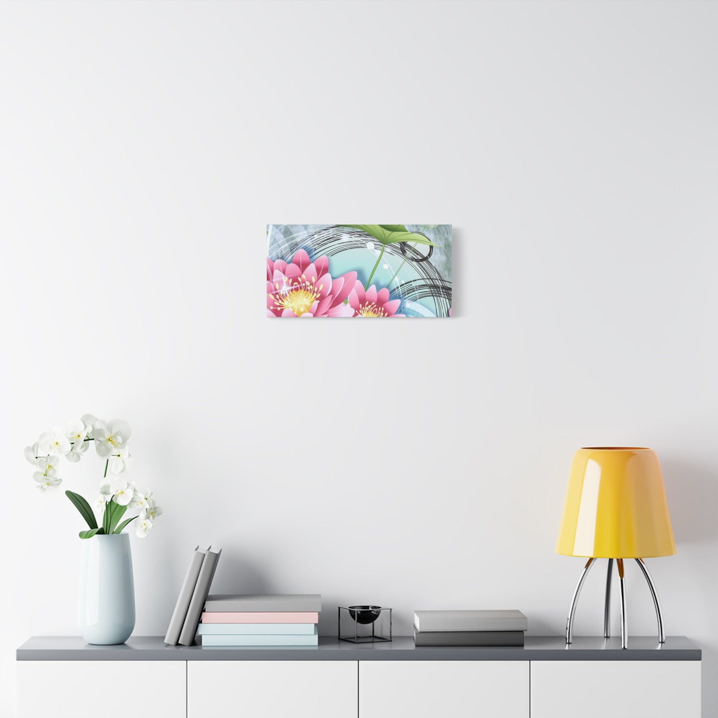 Lotus Blossom Matte Canvas Wall Art — Stretched 1.25" Decorative Print