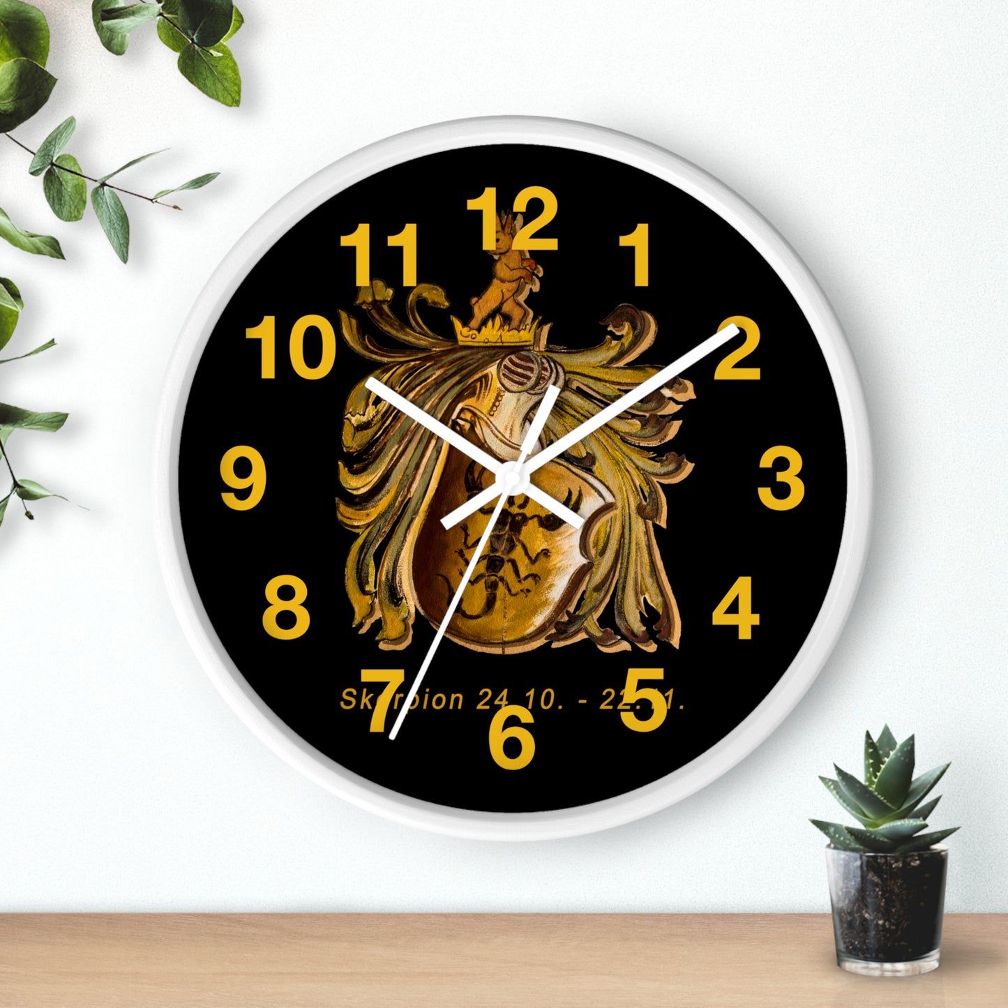Zodiac Scorpio Wall Clock, Astrological Decor, Scorpio Birthday Gift