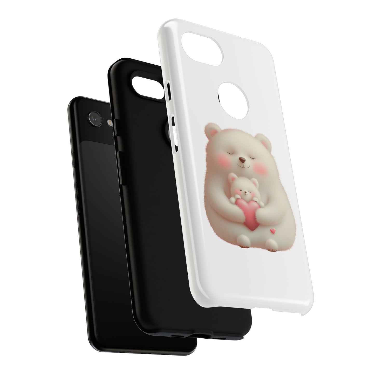 Cute Bear Phone Case, Tough Cases, Animal Lover Gift, Kids Accessories, Mother’s Day, Heartwarming Design