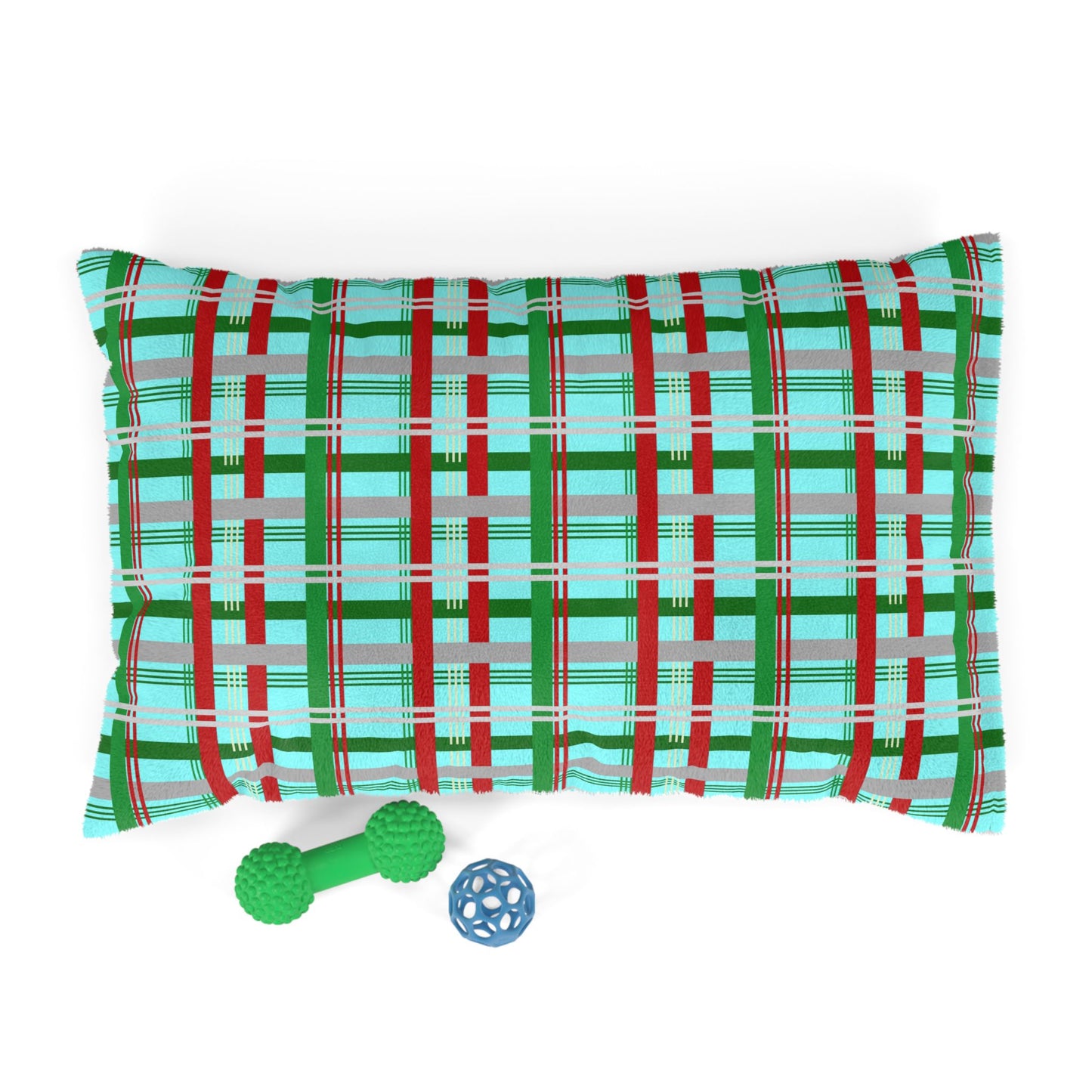Festive Plaid Pet Bed | Cozy Dog Bed | Holiday Pet Cushion | Comfortable Cat Bed | Christmas Decor