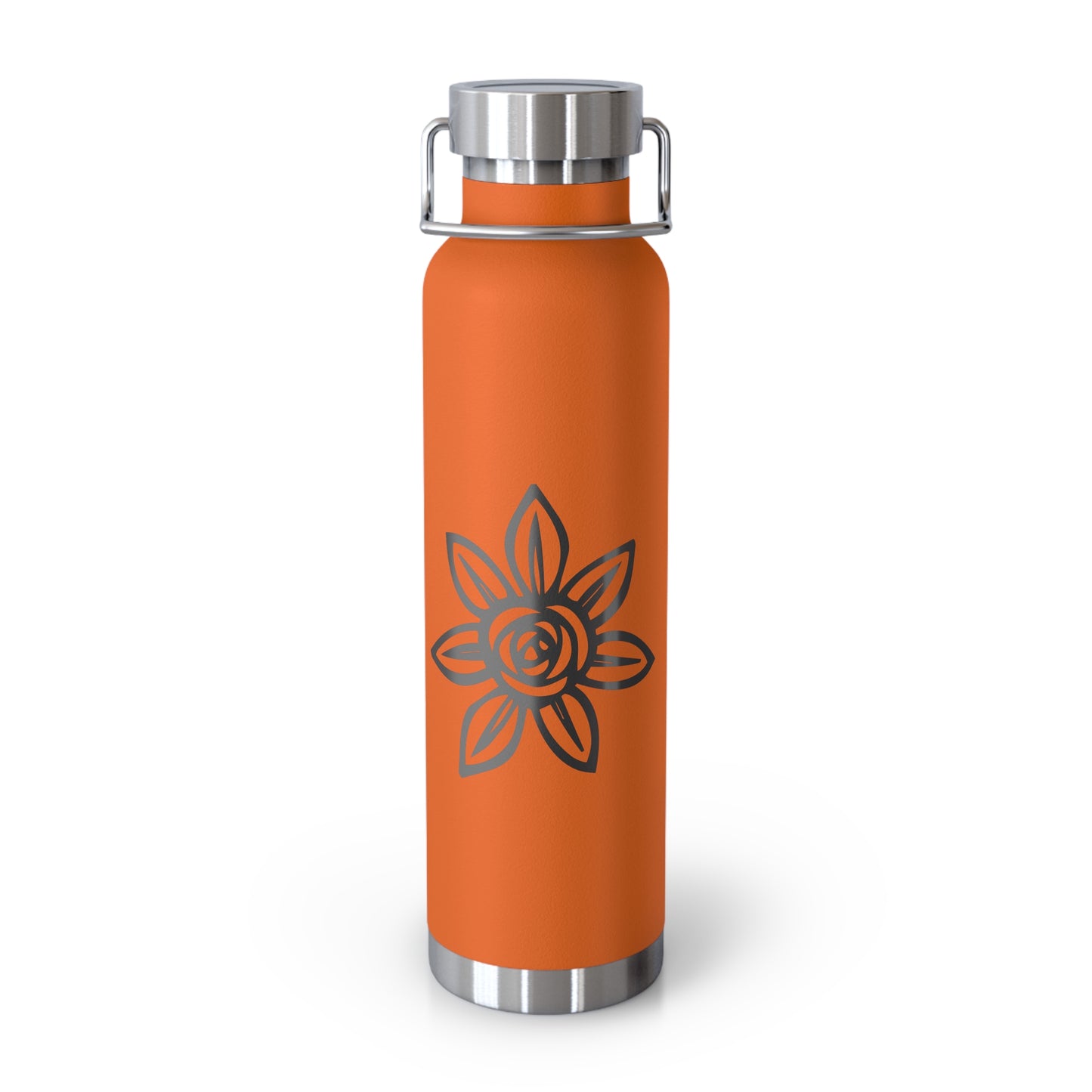 Flower Design Copper Insulated Water Bottle, Eco-Friendly Drink Flask, Vacation Travel Mug, Gift for Plant Lovers, Outdoor Hydration Bottle