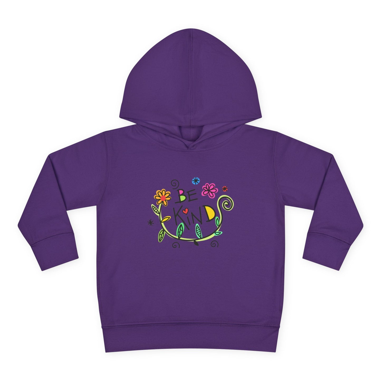 Toddler Fleece Hoodie - 'Be Kind' Floral Design, Cozy Kids Pullover, Cute Gift for Toddlers, Everyday Wear, Spring Outfit