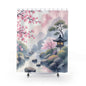 Zen Cherry Blossom Shower Curtain — Japanese Garden Bath Decor