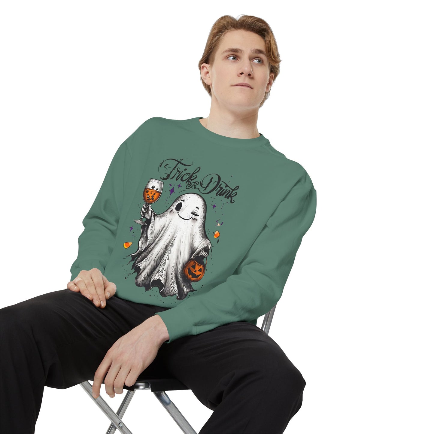 Spooky Ghost Sweatshirt | Trick or Treat Apparel, Halloween Gift, Cozy Unisex Top, Fall Fashion, Casual Wear
