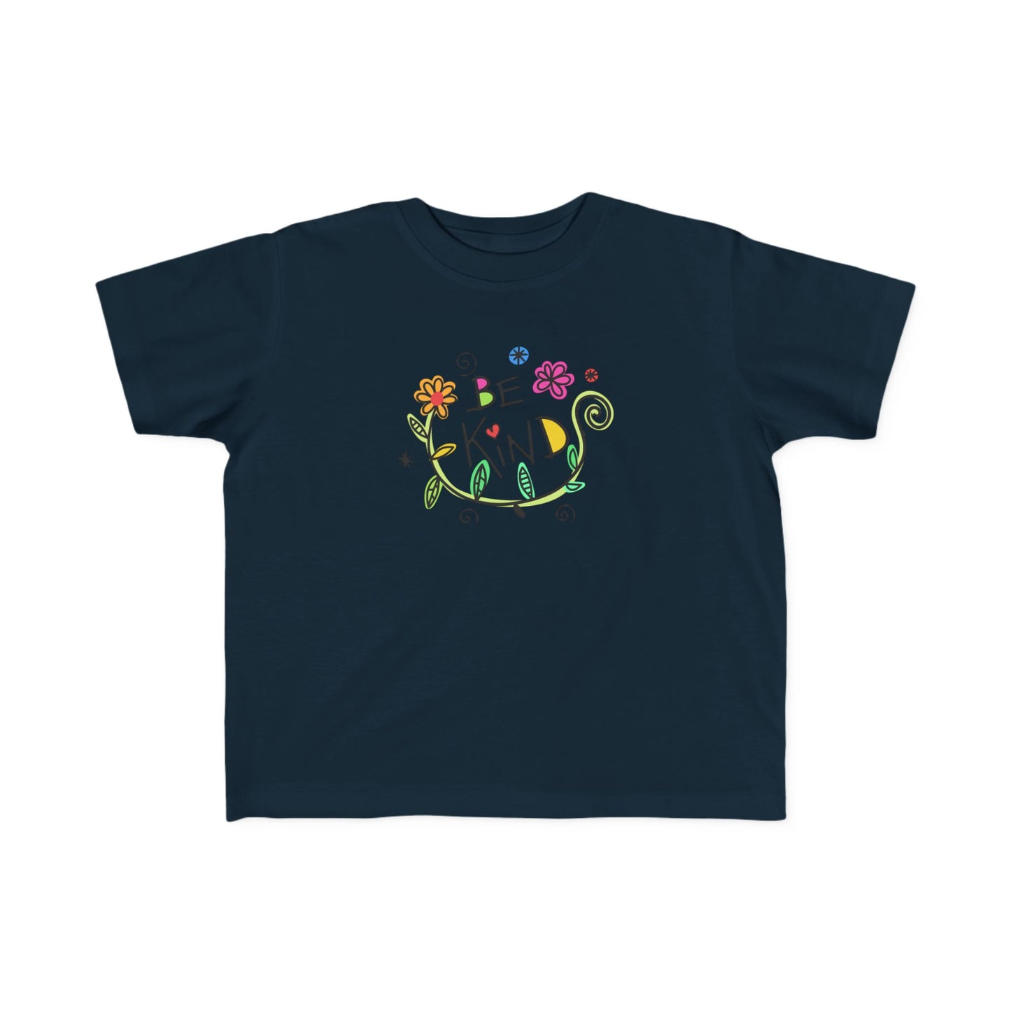 Whimsical Toddler Tee - 'Be Kind' Design, Cute Kids' Shirt, Floral Graphic Tee, Toddler Gift, Inspirational Apparel