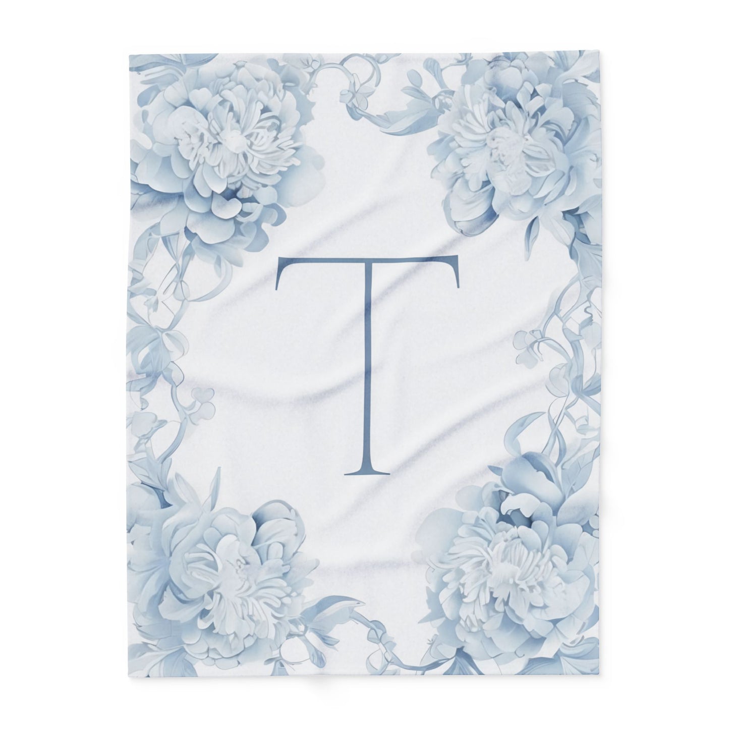 Personalized Floral Initial Arctic Fleece Blanket, Cozy Home Decor, Gift for Her, Nursery Accent, Wedding Present, Monogrammed Throw