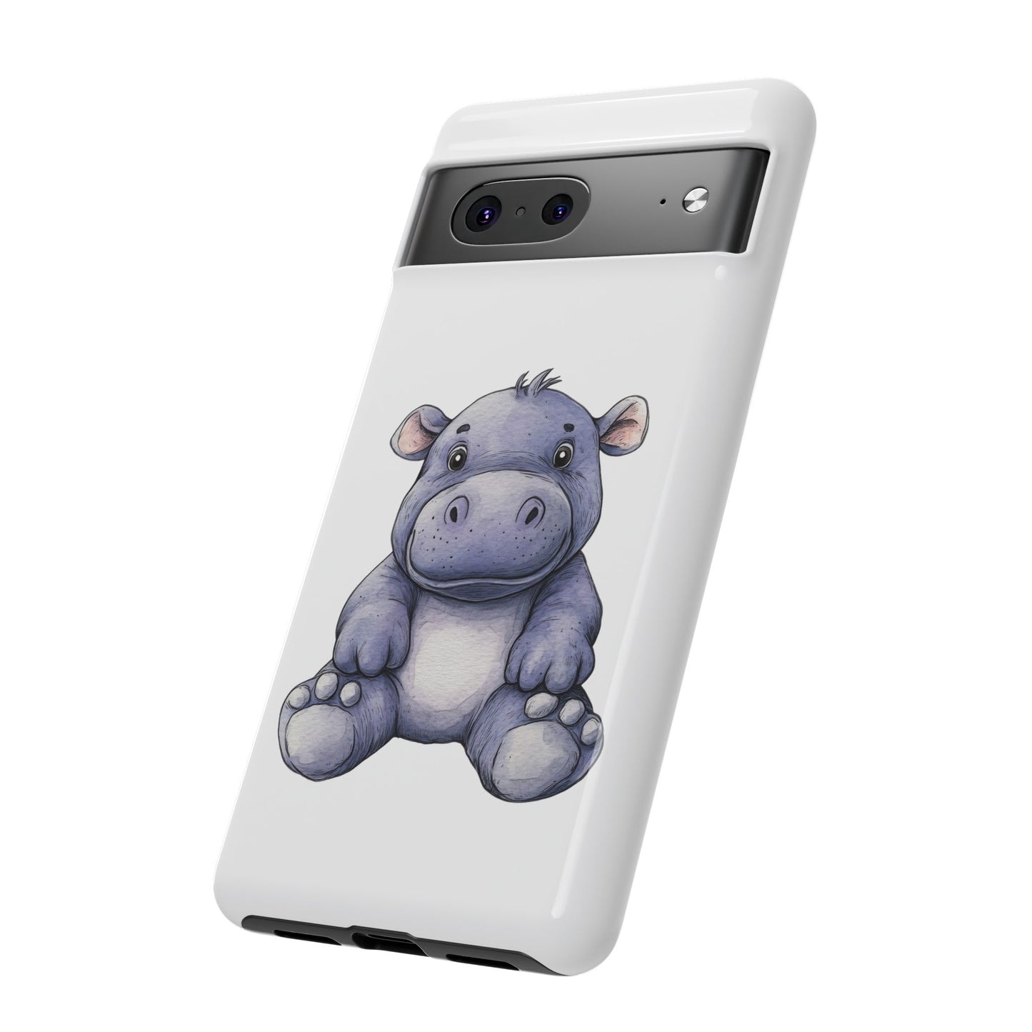 Cute Hippo Phone Case, Unique Tough Cases, Animal Lover Gift, Cute Animal Design, Baby Animal Phone Accessory