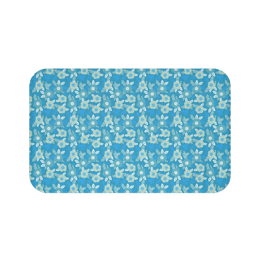 Floral Vintage Bath Mat, Cozy Bathroom Decor, Soft Bath Rug, Gift for Her, Floral Home Accessories, Boho Bathroom Ideas