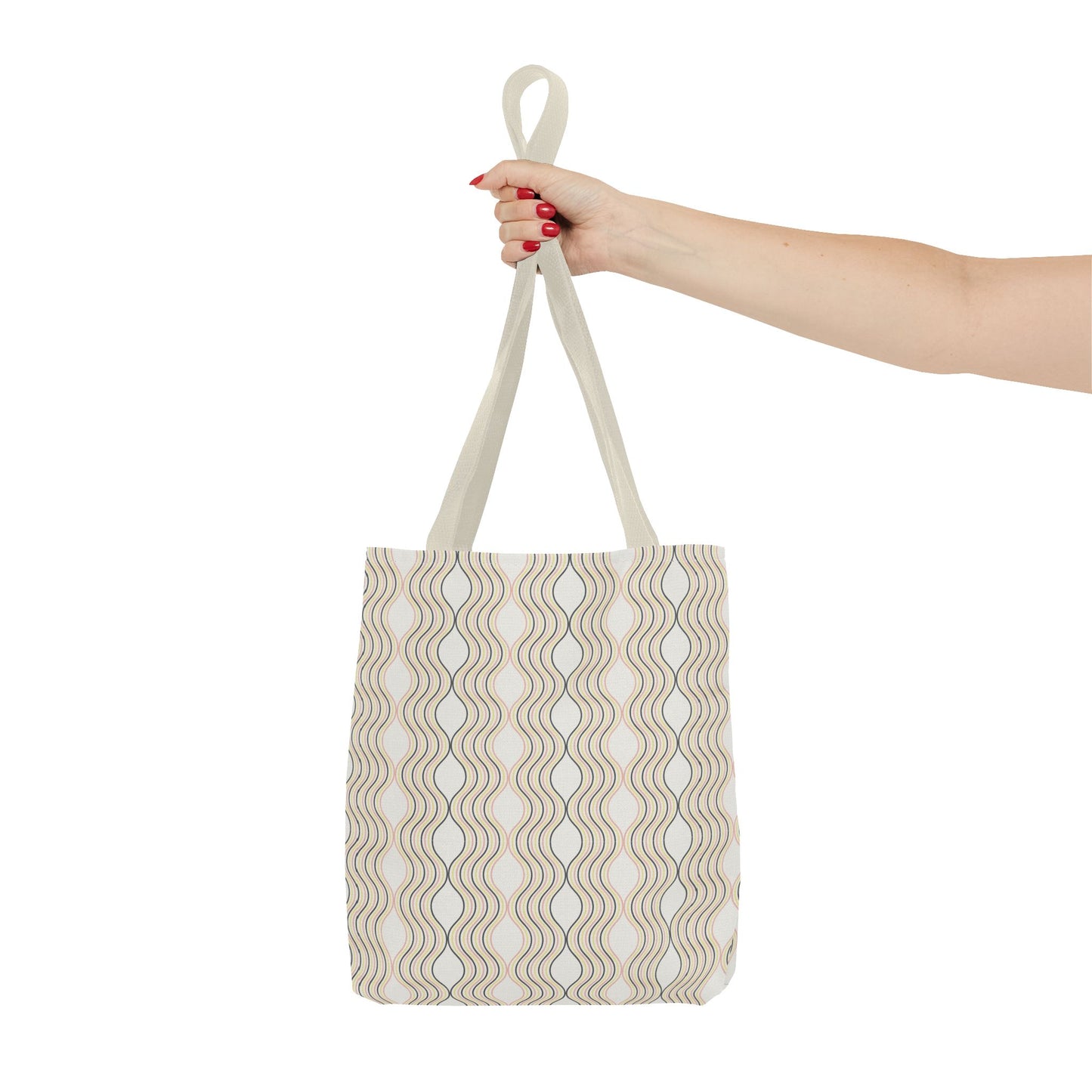 Waves Pattern Tote Bag, Boho Chic Handbag, Everyday Carry, Beach Bag, Gift for Her, Eco-Friendly Style