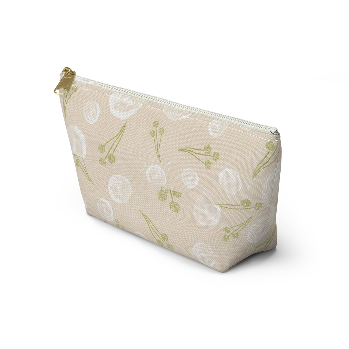Floral Accessory Pouch, Makeup Bag, Travel Organizer, Gift for Her, Greenery Design, Cosmetic Case, Cute Storage