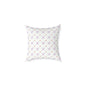 Floral Geometric Square Pillow – Pink & Lavender Patterned Throw Cushion