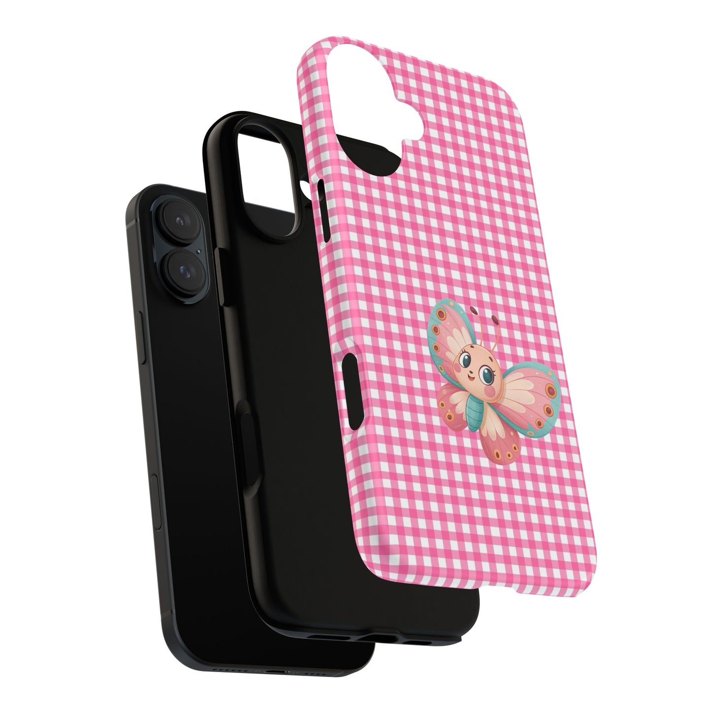 Cute Butterfly Phone Case, Tough Cases, Floral Phone Accessory, Gift for Her, Spring Fashion, Kids' Birthday Present, Pastel Aesthetic