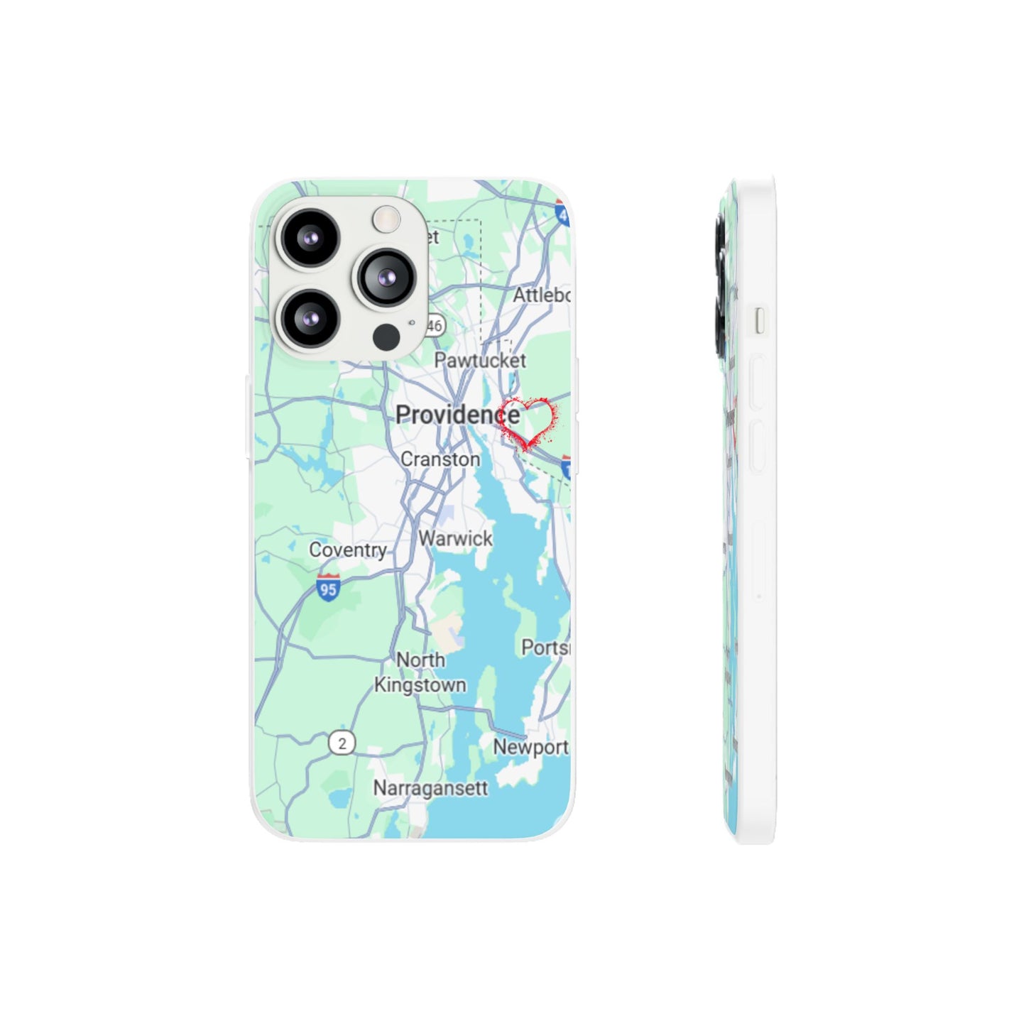 Providence Heart Map Phone Case - Custom Flexible Smartphone Protector, Gift for Her, Map Lover's Accessory, Personalized Case, Travel [...]