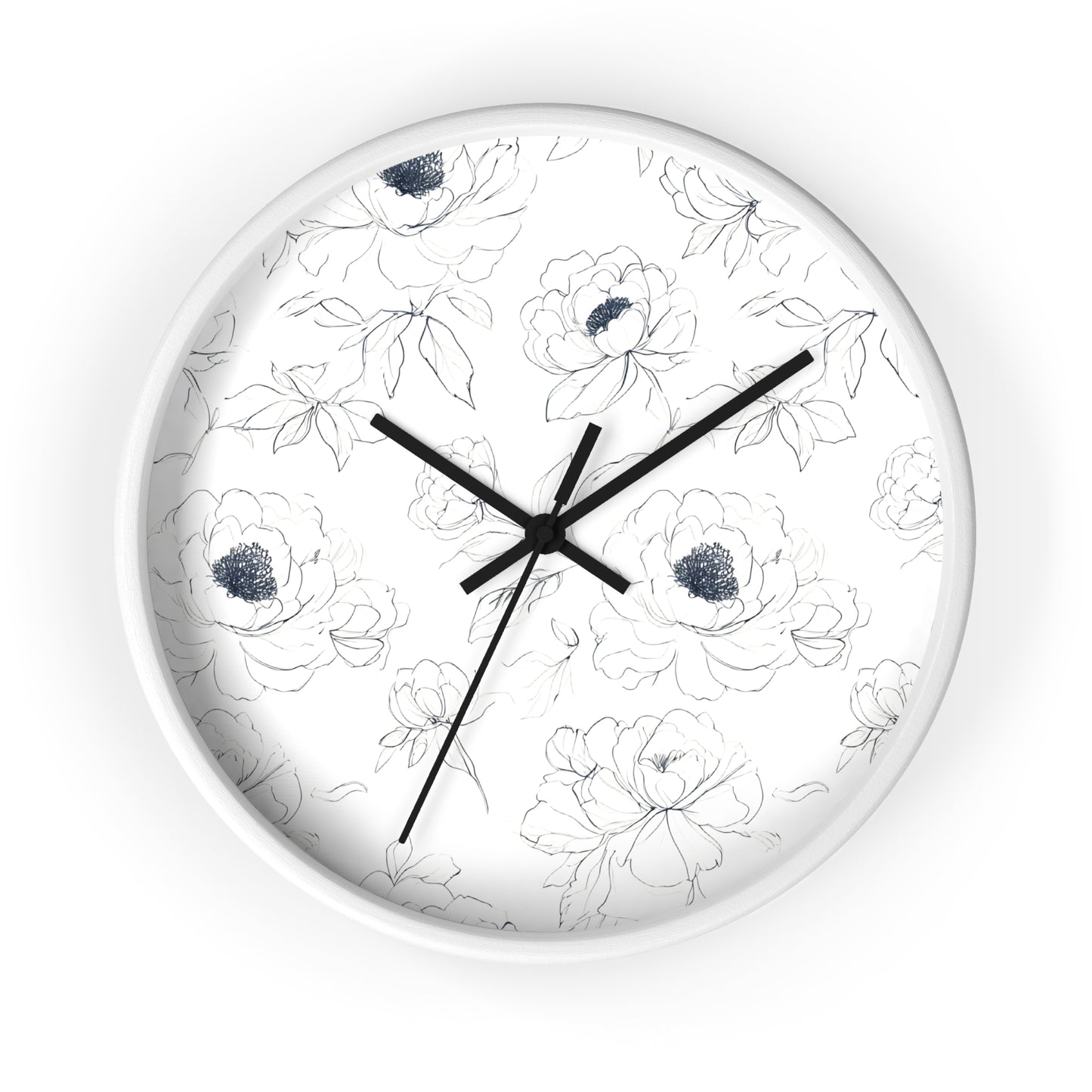 Elegant Floral Wall Clock, Modern Home Decor, Gift for Her, Kitchen Wall Art