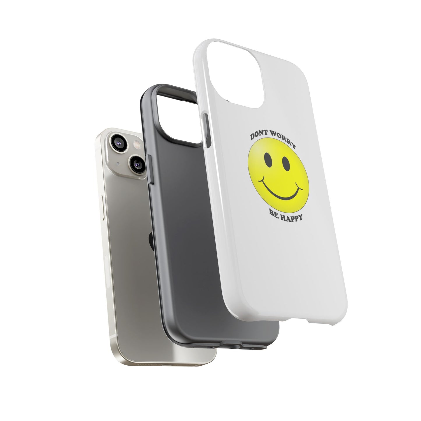 Happy Face Phone Case, Tough Cases, Don’t Worry, Be Happy, Cute Gift for Friends, Positive Vibes, Fun Mobile Accessories