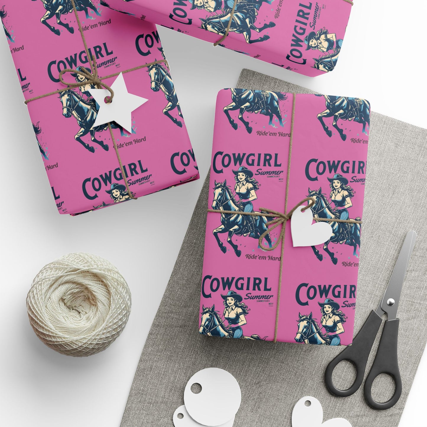 Cowgirl Wrapping Paper - Fun Gift Wrap for Birthdays, Western Theme Parties, Cowgirl Decor, Unique Gift Wrapping, Cute Cowgirl Print