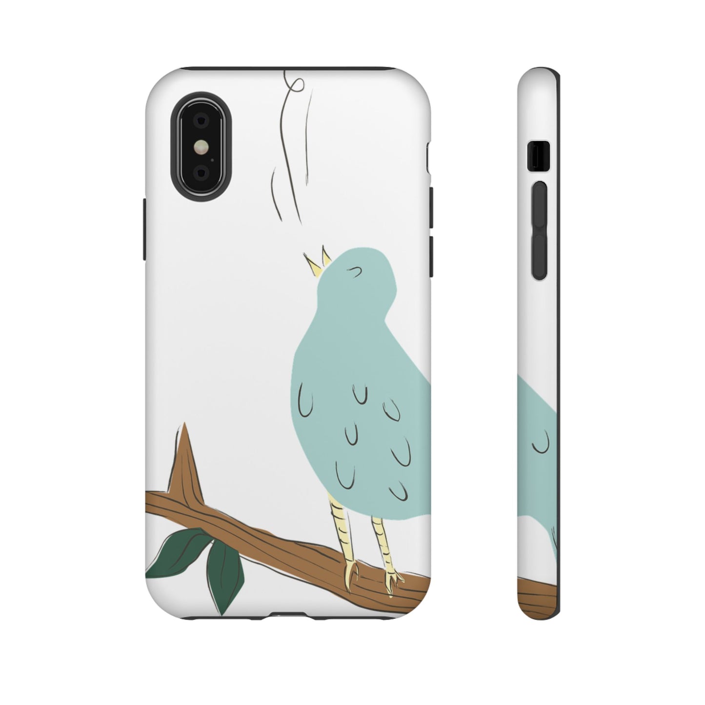 Birdsong Phone Case — Cute Blue Bird on Branch Protective Case