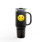Smiley Face Insulated Travel Mug | 40oz Large Cup for Hot/Cold Beverages | Perfect for Travel & Gifting