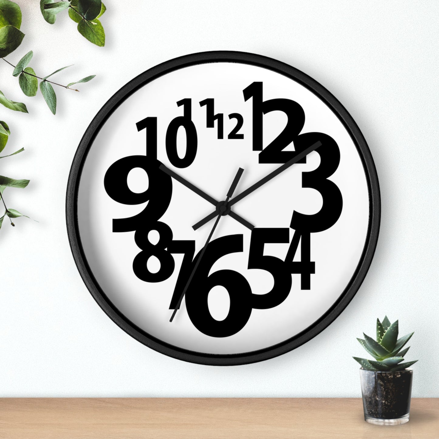 Modern Black and White Wall Clock, Minimalist Home Decor, Office Timer, Gift for Him/Her, Stylish Timepiece