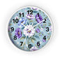 Floral Wall Clock — Vintage Purple & Blue Peony Garden Clock