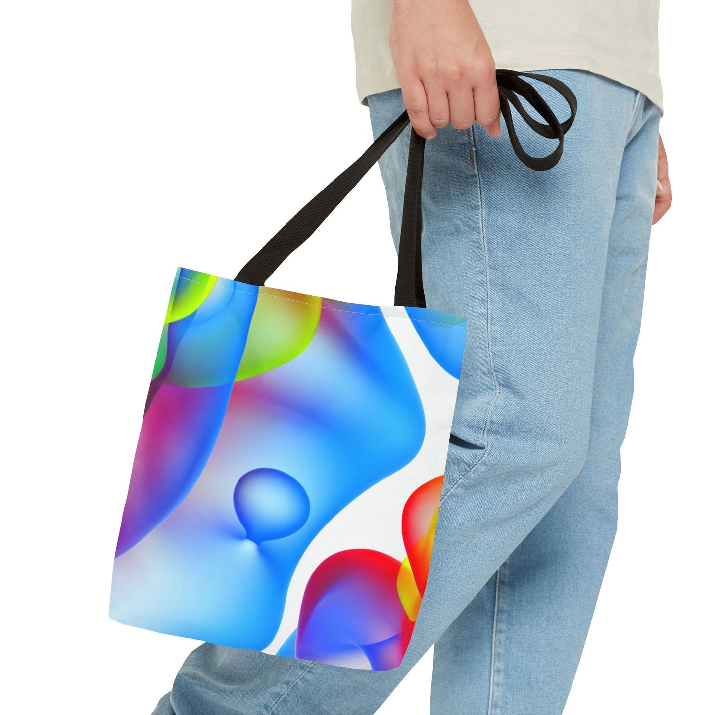 Vibrant Abstract Tote Bag, Colorful Beach Bag, Reusable Grocery Tote, Stylish Everyday Bag, Gift for Art Lovers