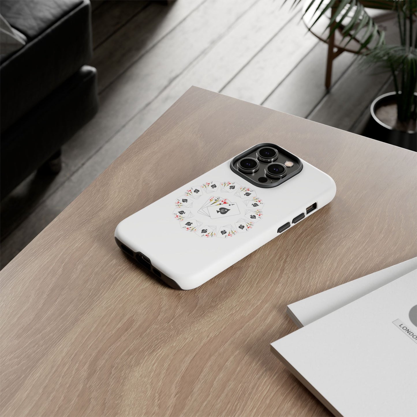 Tough Cases Phone Case, Floral Playing Cards Design, Cute Gift for Gamers, Unique Accessories for Friends, Fun Party Favor