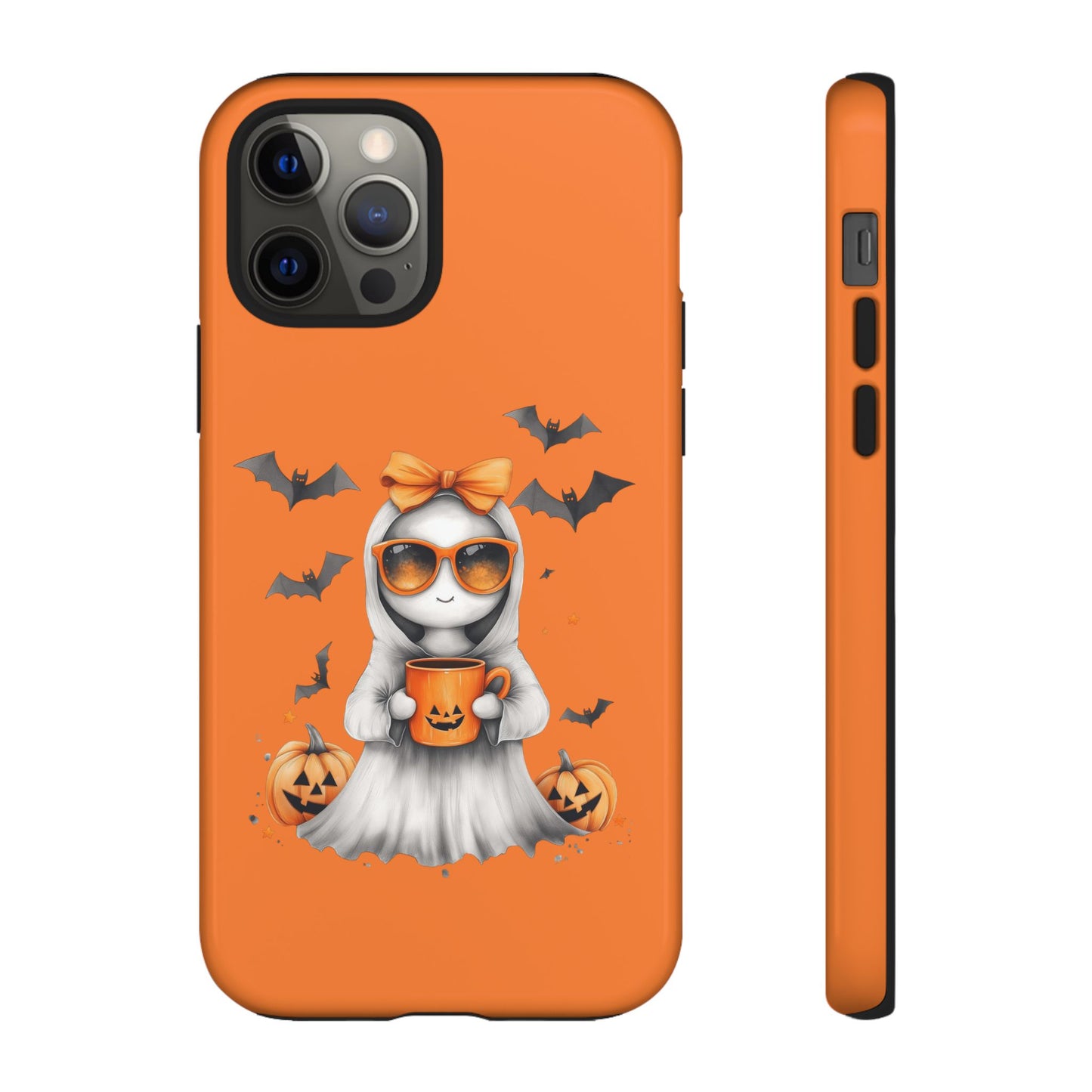 Halloween Ghost Phone Case, Cute Cat Ghost Case, Autumn Phone Cover, Spooky Season Gift, Trick or Treat Case