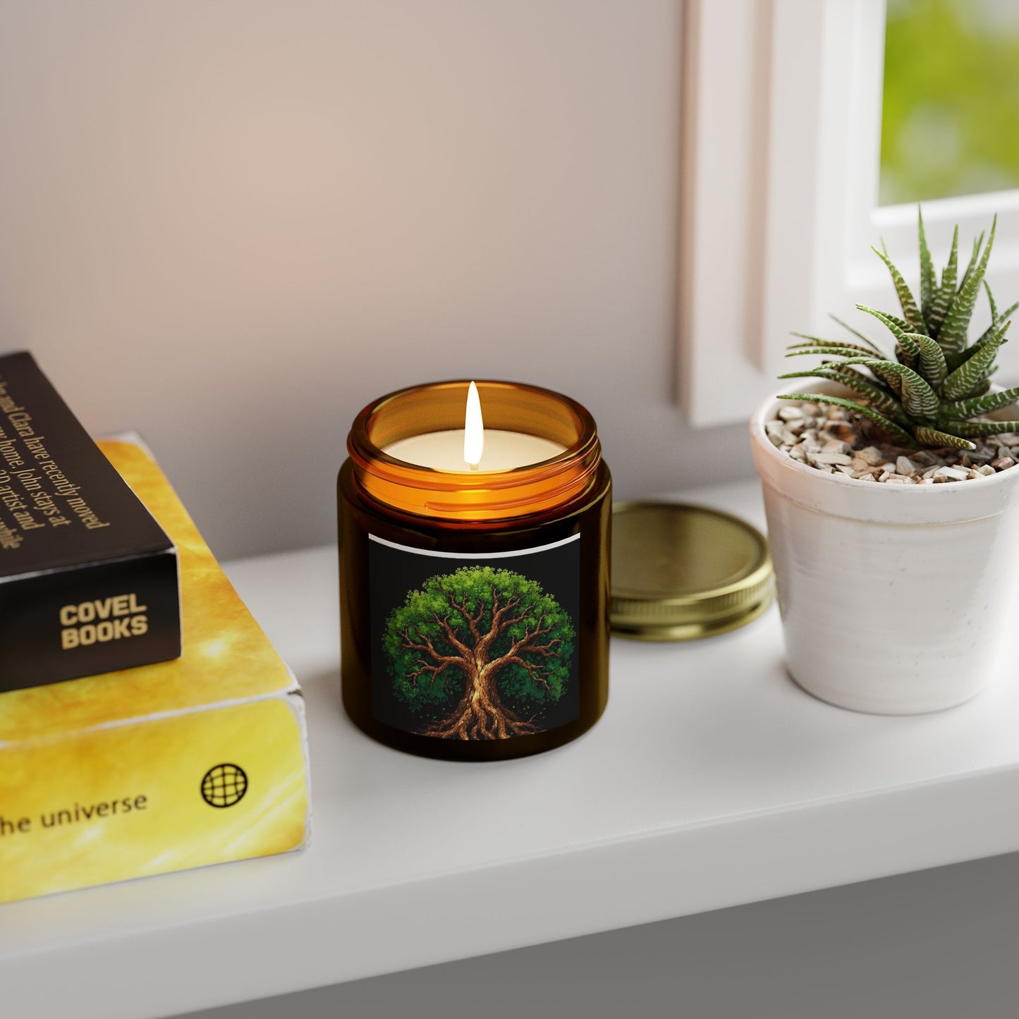 Scented Candles, Coconut Apricot Wax - Tree of Life Design, Eco-friendly Aromatherapy, Home Fragrance, Gifts for All Occasions